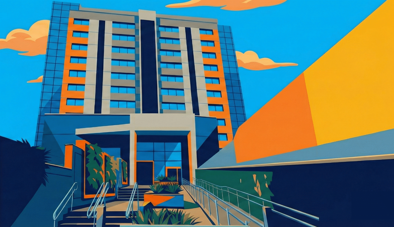 Clinica de Pediatria de Moinhos - A imagem mostra a fachada estilizada da clínica